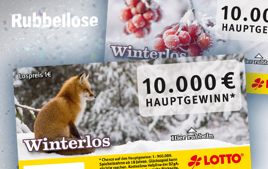 Winterlos Rubbellos, 10.000 € Hauptgewinn