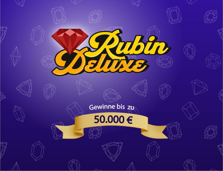Rubin Deluxe Online Rubbellos, Gewinne bis zu 50.000 €