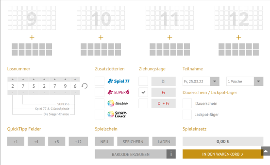 Eurojackpot Spielschein