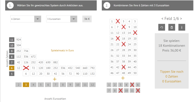 Eurojackpot System 6/3