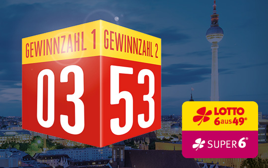 LOTTO 6aus49 Berlin-Pr&auml;mie 2026, Gewinnzahle 03 und 53