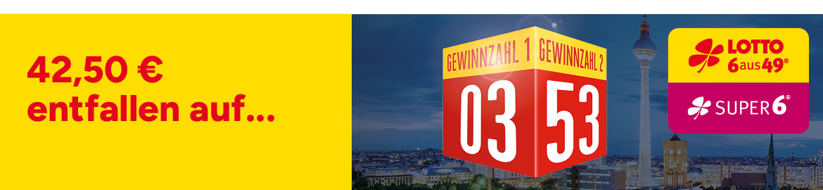 LOTTO 6aus49 BERLIN-PR&Auml;MIE, Gewinnzahlen 03, 53