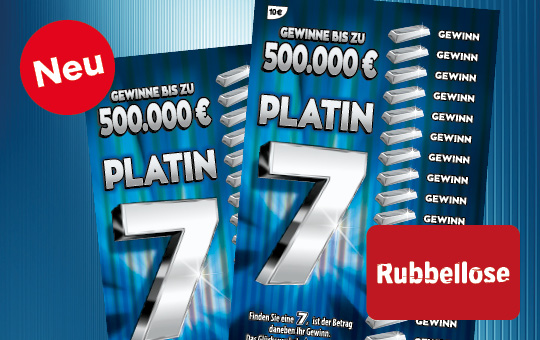 Platin 7 (13) Rubbellos, Gewinne bis zu 500.000 &euro; (Chance 1:2 Mio.)