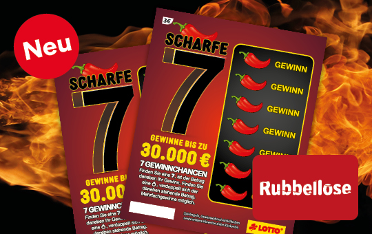 Scharfe 7 Rubbellos neu