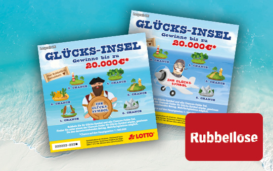 Abbildung der neuen 2 &euro; "Gl&uuml;cks-Insel"-Rubbellose