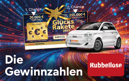 Gl&uuml;cksrakete 2025, Gewinnzahlen