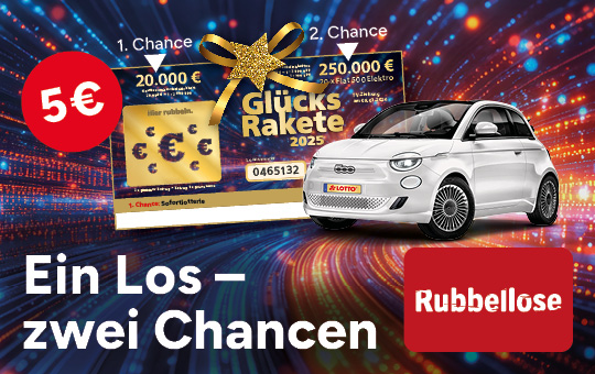 Glücksrakete 2025, ein Los, zwei Chancen, 5 € Lospreis