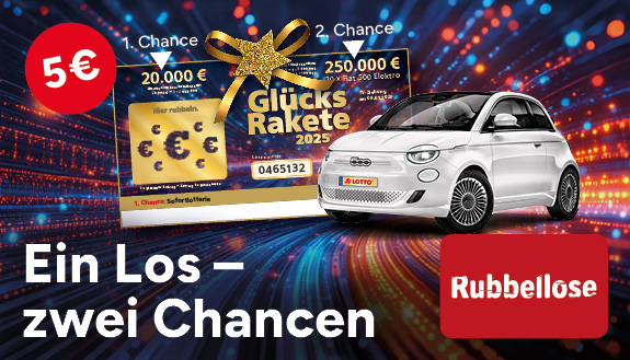 Glücksrakete 2025, ein Los, zwei Chancen, 5 € Los-Preis