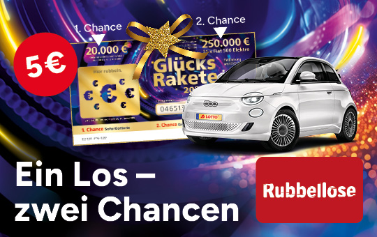Gl&uuml;cksrakete 2026, ein Los, zwei Chancen, 5 &euro; Lospreis