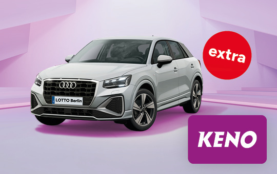 Kampagnenbild zur KENO Sonderauslosung mit einem Audi Q2