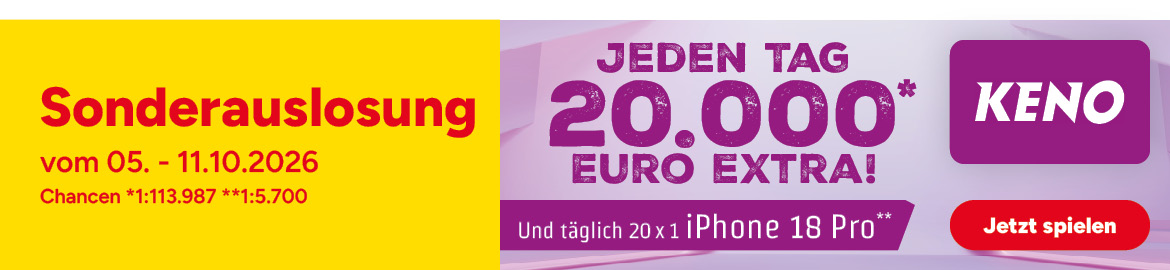 KENO Sonderauslosung, 05.10 - 11.10.2026
