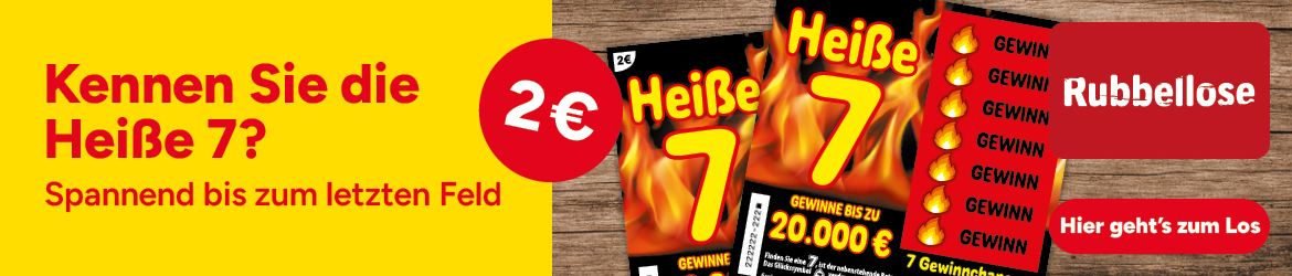 Hei&szlig;e 7 Rubbellos - spannend bis zum letzten Feld