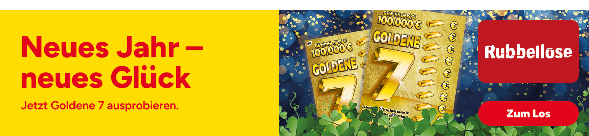 Goldene 7 rubbeln und bis zu 100.000 &euro; gewinnen. (Chance 1:1.200.000)