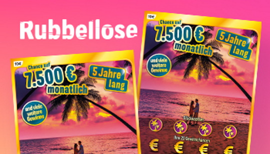 7.500 € monatlich - 5 Jahre lang-Rubbellos (Chance 1:1.200.000)