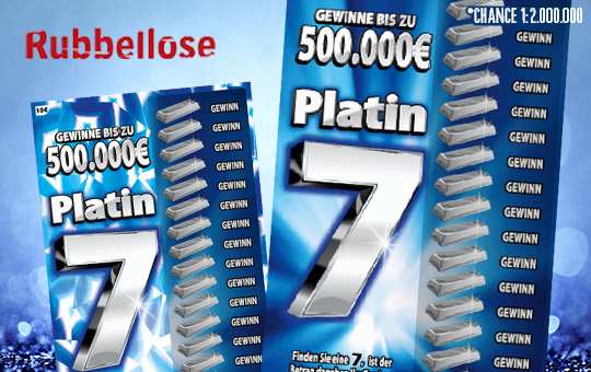 Platin 7 (11) Rubbellos, Gewinne bis zu 500.000 € (Chance 1:2 Mio.)