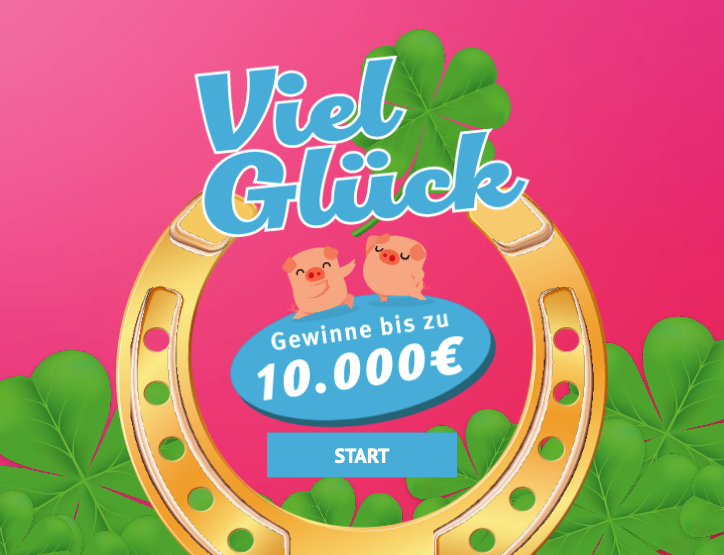 Viel Gl&uuml;ck Rubbellos, Gewinne bis zu 10.000 &euro;, Start-Button